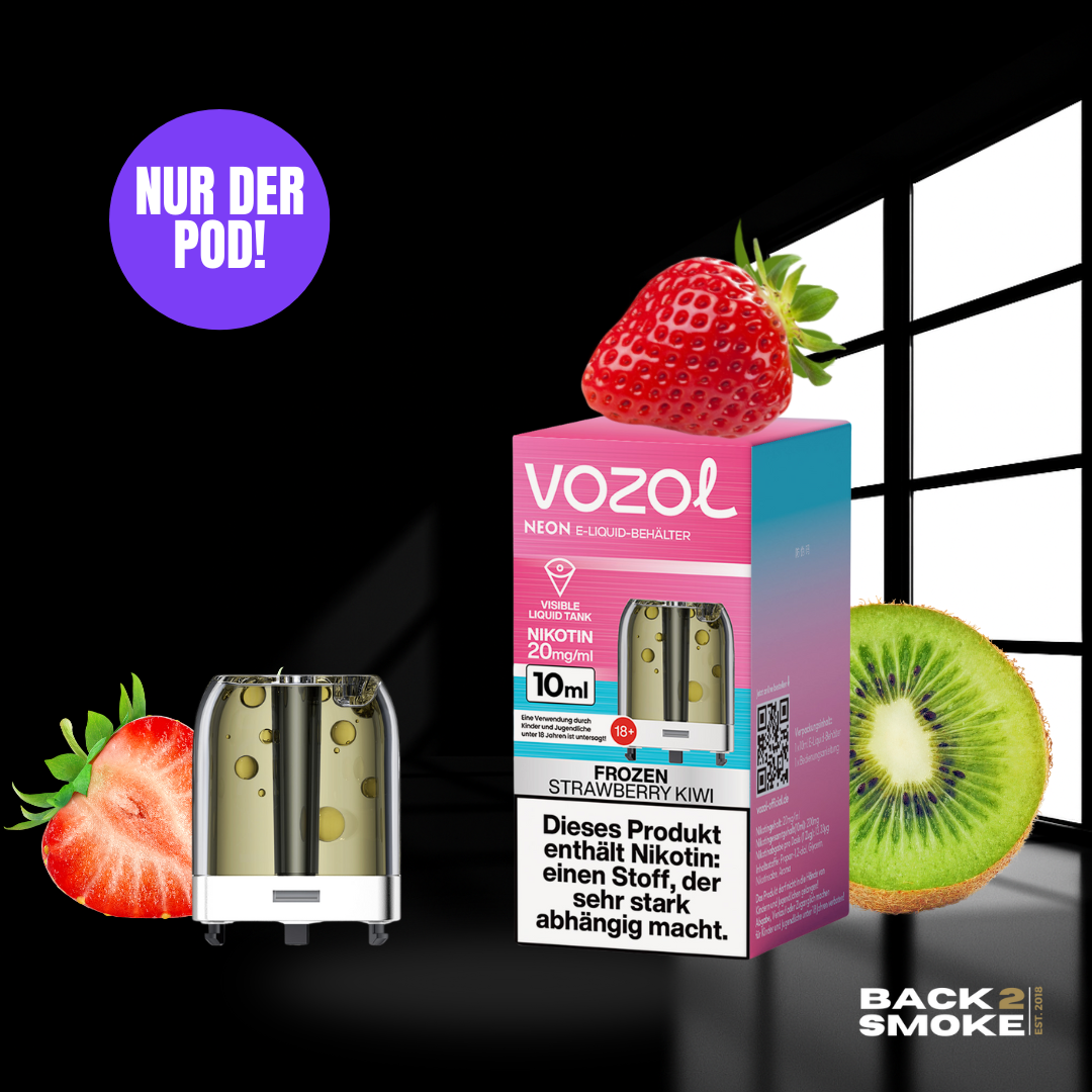 Vozol Neon Plug Max Pod + Verdampfer 18.000 Züge - Frozen Strawberry Kiwi