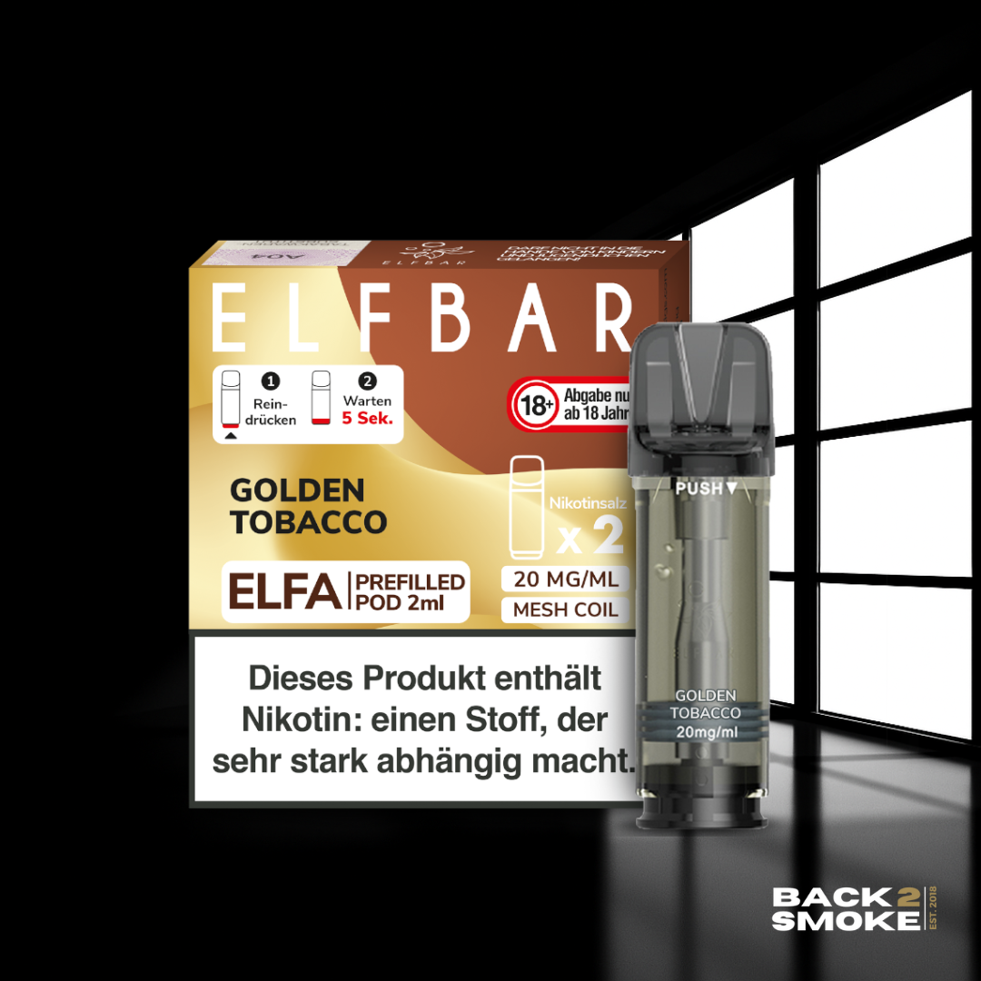Elfbar Elfa Pods (2er) 20mg - Golden Tobacco