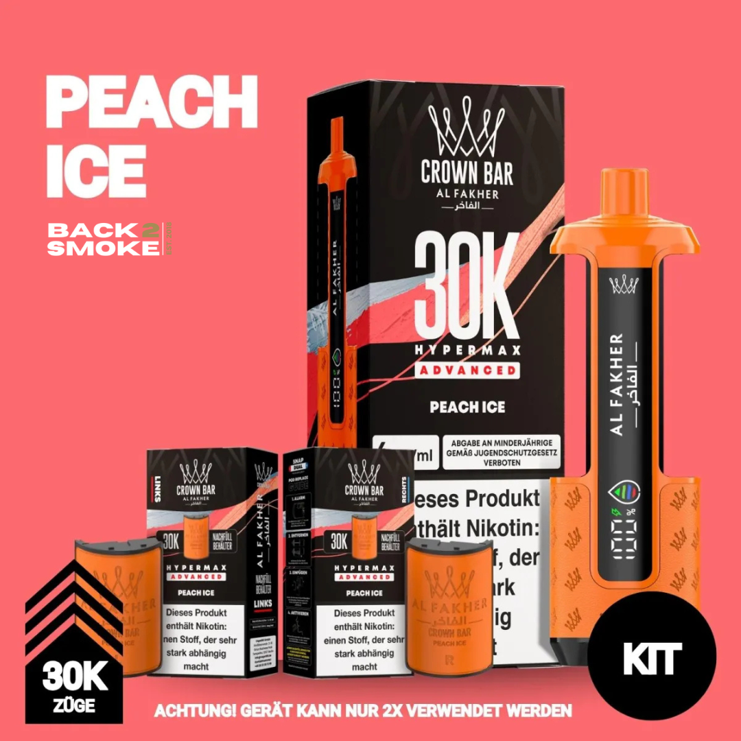 Al Fakher Hypermax 30.000 Züge - Peach Ice
