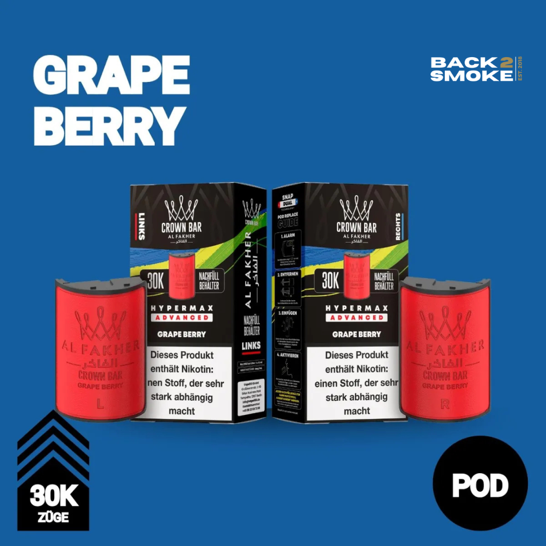 Al Fakher Hypermax 30.000 Züge Pod - Grape Berry