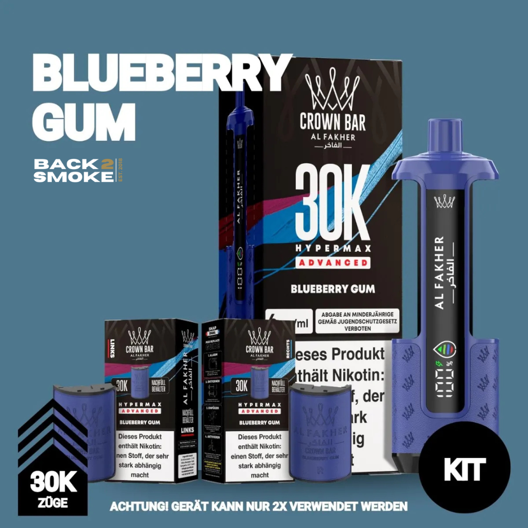 Al Fakher Hypermax 30.000 Züge - Blueberry Gum