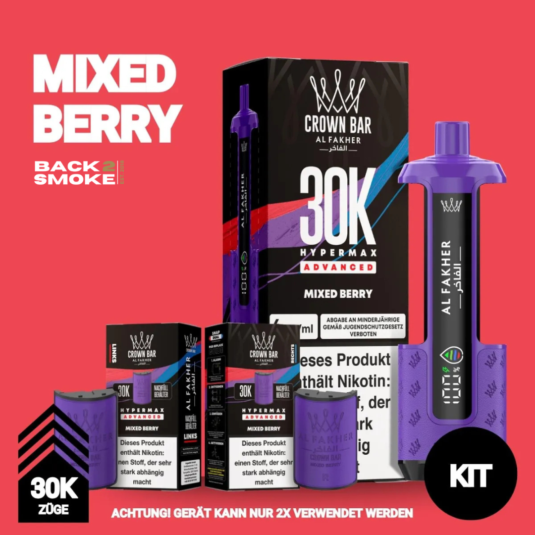 Al Fakher Hypermax 30.000 Züge - Mixed Berry