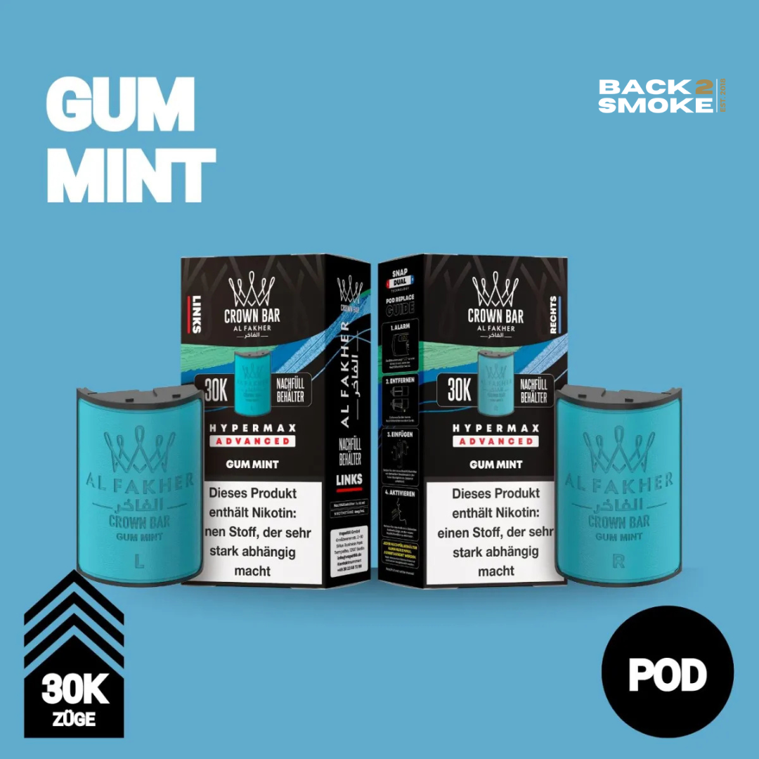 Al Fakher Hypermax 30.000 Züge Pod - Gum Mint