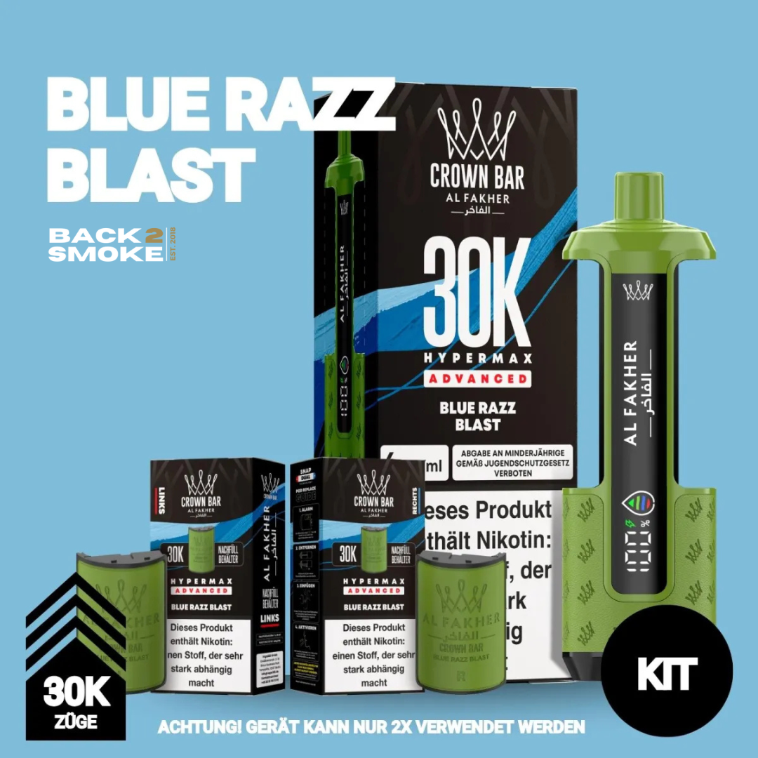 Al Fakher Hypermax 30.000 Züge - Blue Razz Blast