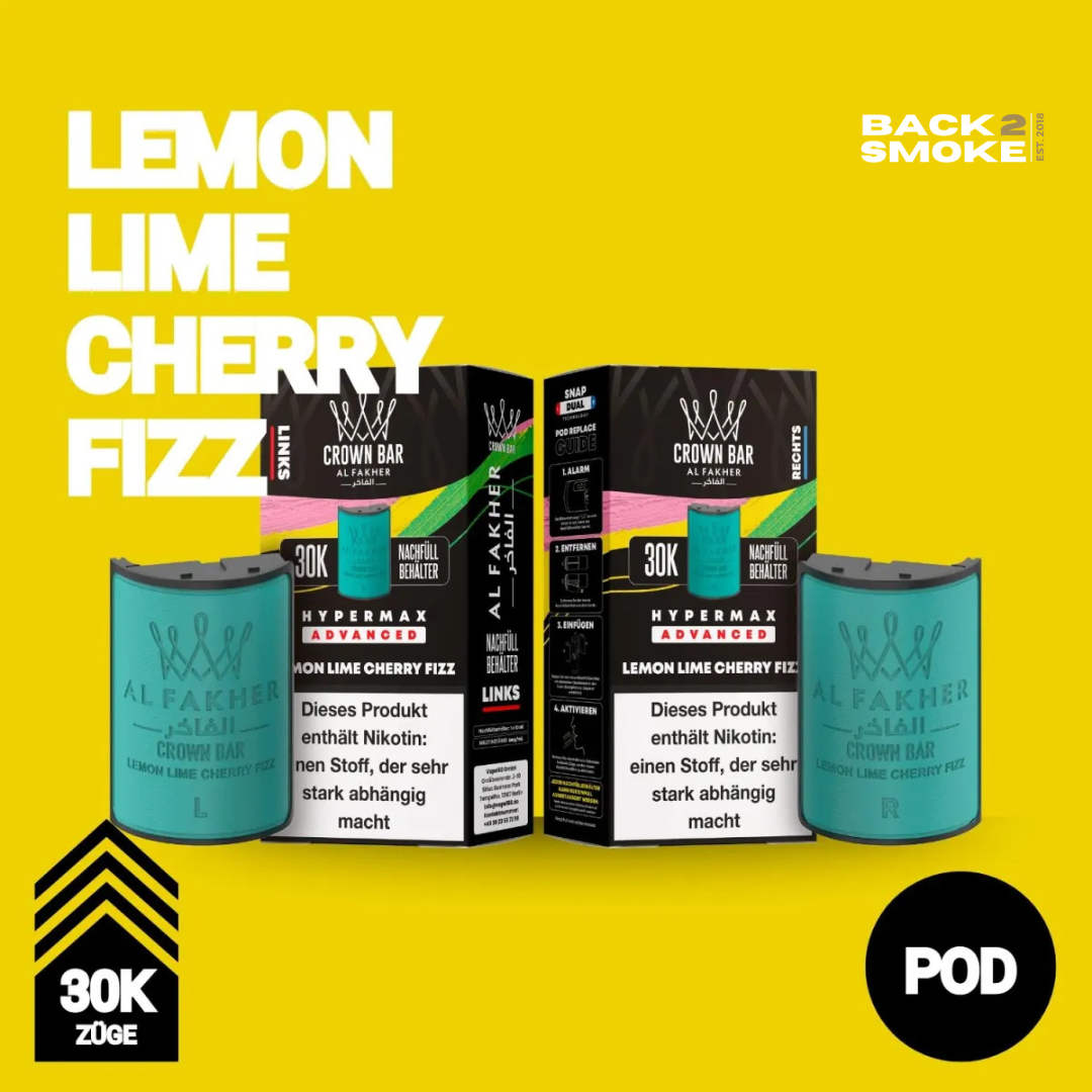 Al Fakher Hypermax 30.000 Züge Pod - Lemon Lime Cherry Fizz