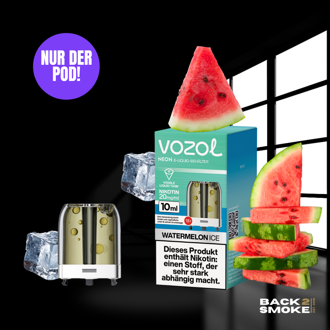 Vozol Neon Plug Max Pod + Verdampfer 18.000 Züge - Watermelon Ice