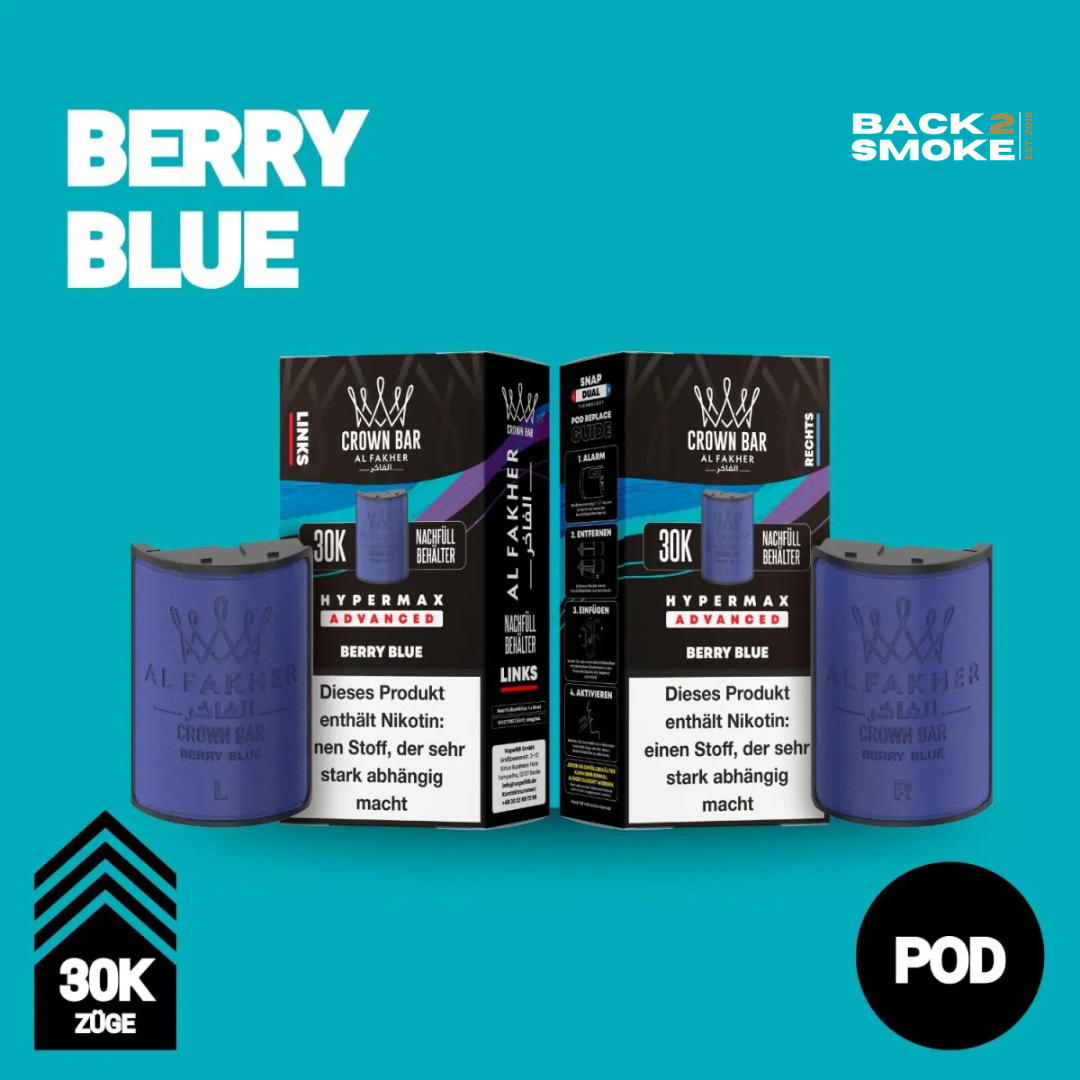 Al Fakher Hypermax 30.000 Züge Pod - Berry Blue