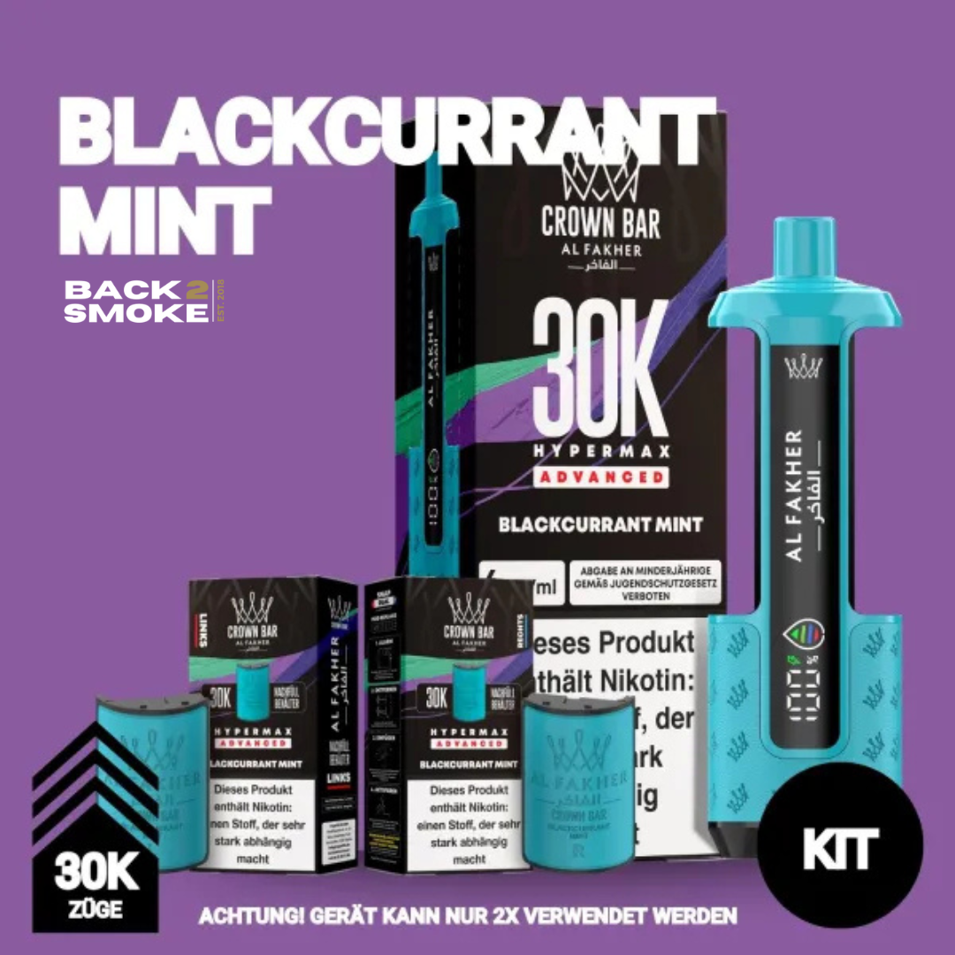 Al Fakher Hypermax 30.000 Züge - Blackcurrant Mint