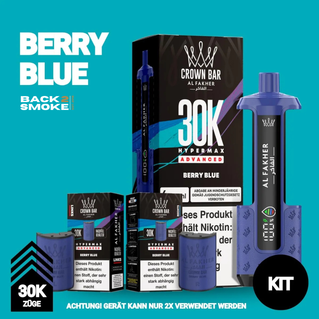 Al Fakher Hypermax 30.000 Züge - Berry Blue