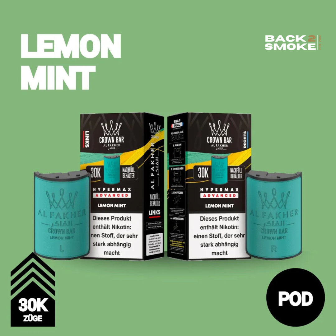 Al Fakher Hypermax 30.000 Züge Pod - Lemon Mint