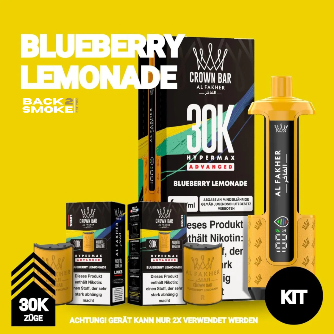 Al Fakher Hypermax 30.000 Züge - Blueberry Lemonade