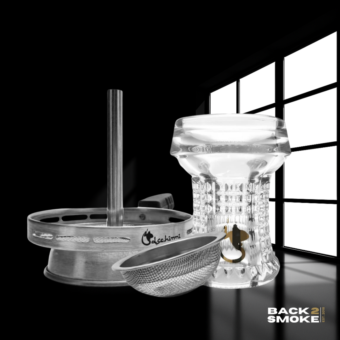 Dschinni Shisha Glaskopf-Set Nero Kristall