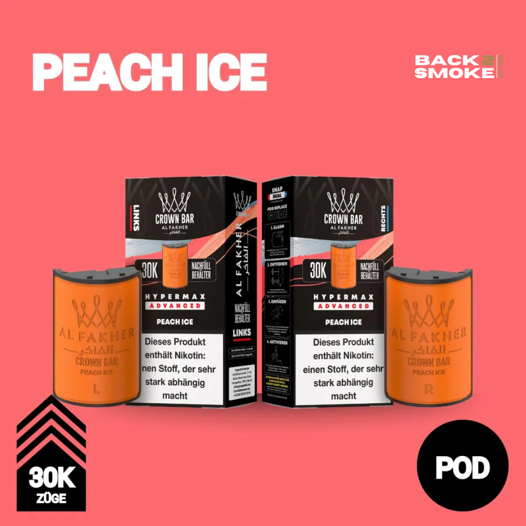 Al Fakher Hypermax 30.000 Züge Pod - Peach Ice