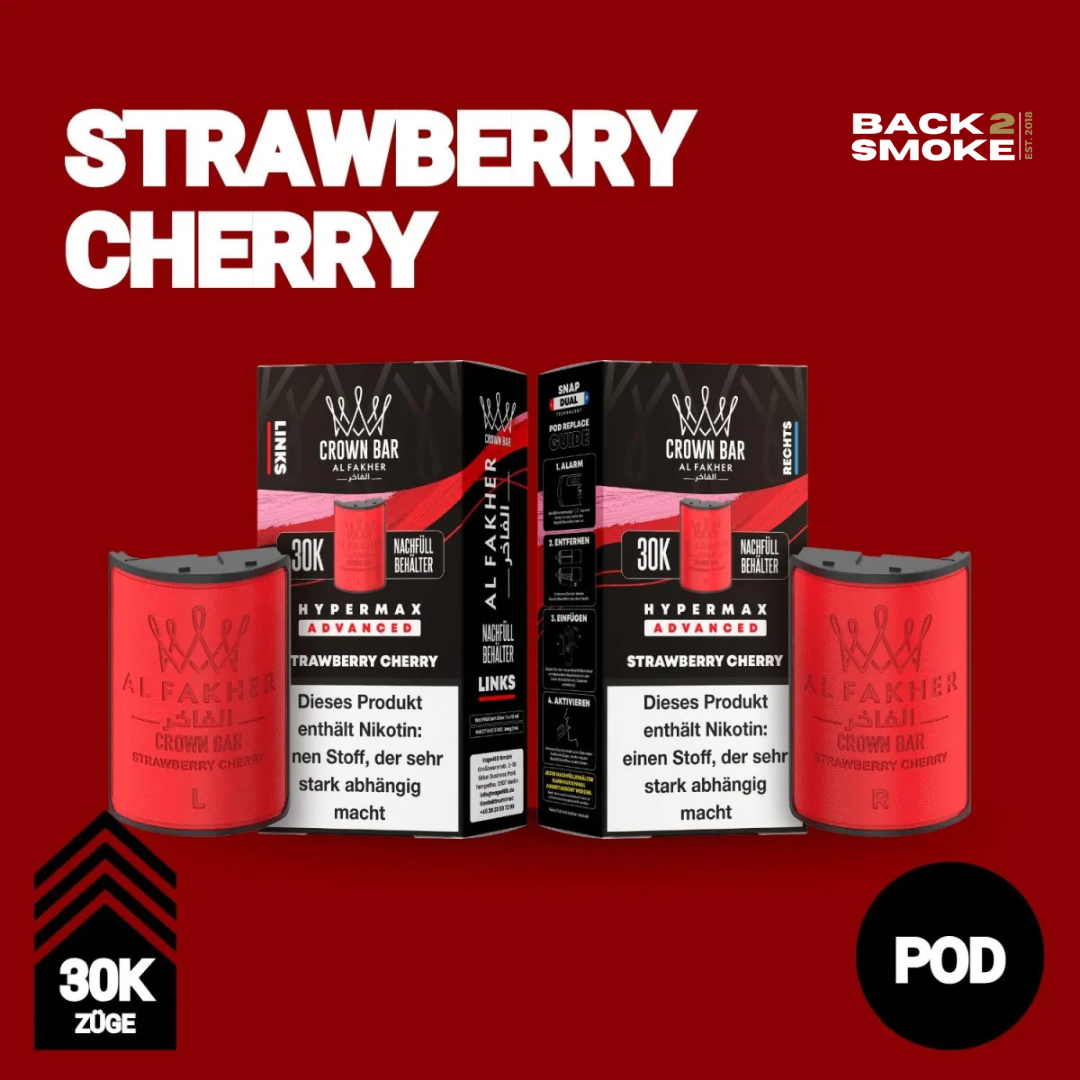 Al Fakher Hypermax 30.000 Züge Pod - Strawberry Cherry