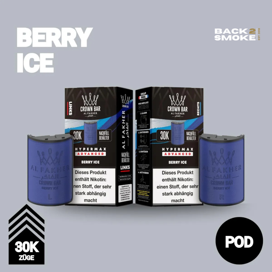 Al Fakher Hypermax 30.000 Züge Pod - Berry Ice