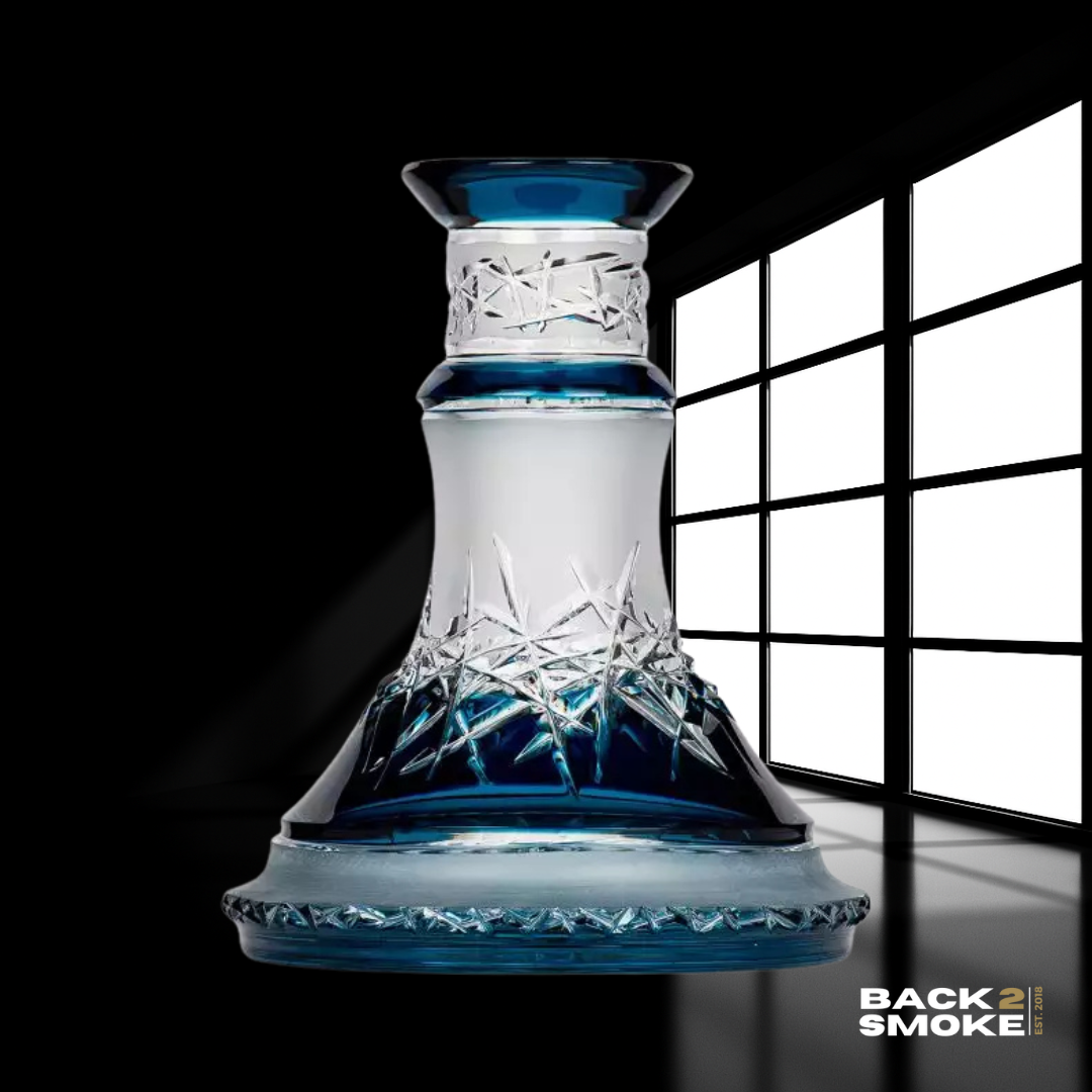 Caesar Crystal Small Ice Cut - Blue Shisha Bowl
