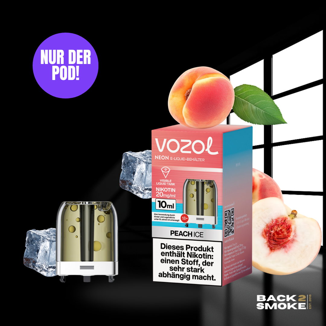 Vozol Neon Plug Max Pod 18.000 Züge + Verdampfer - Peach Ice