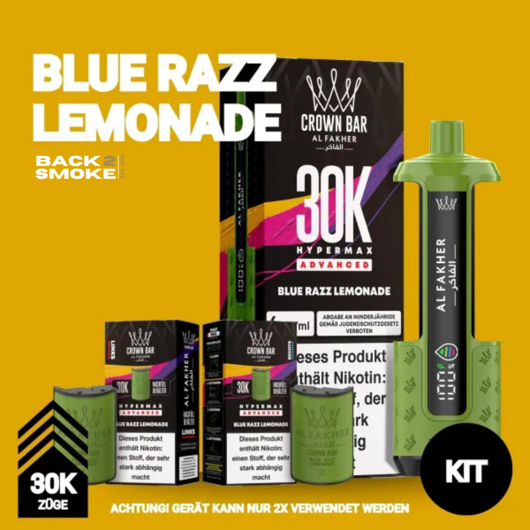 Al Fakher Hypermax 30.000 Züge - Blue Razz Lemonade