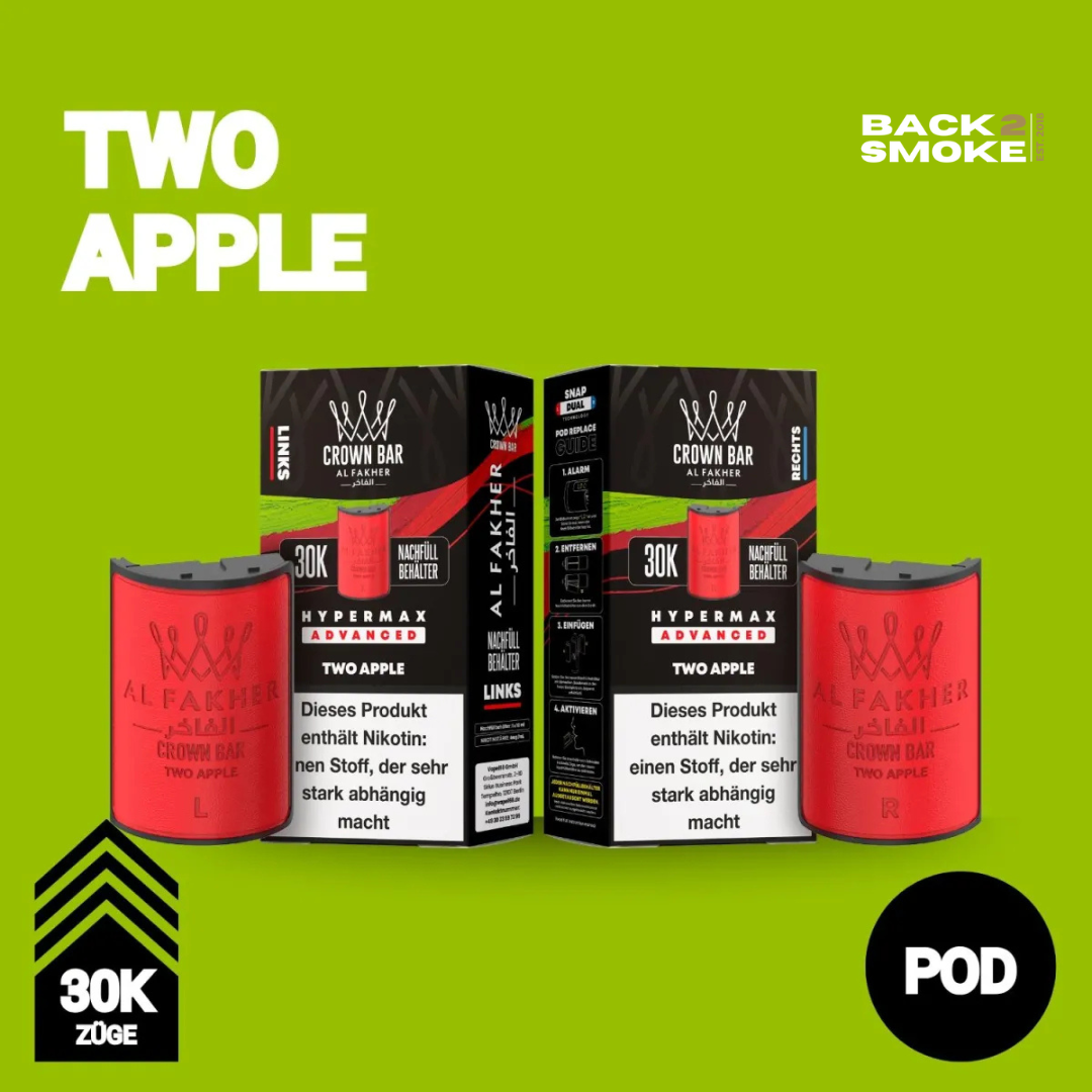 Al Fakher Hypermax 30.000 Züge Pod - Doppelapfel