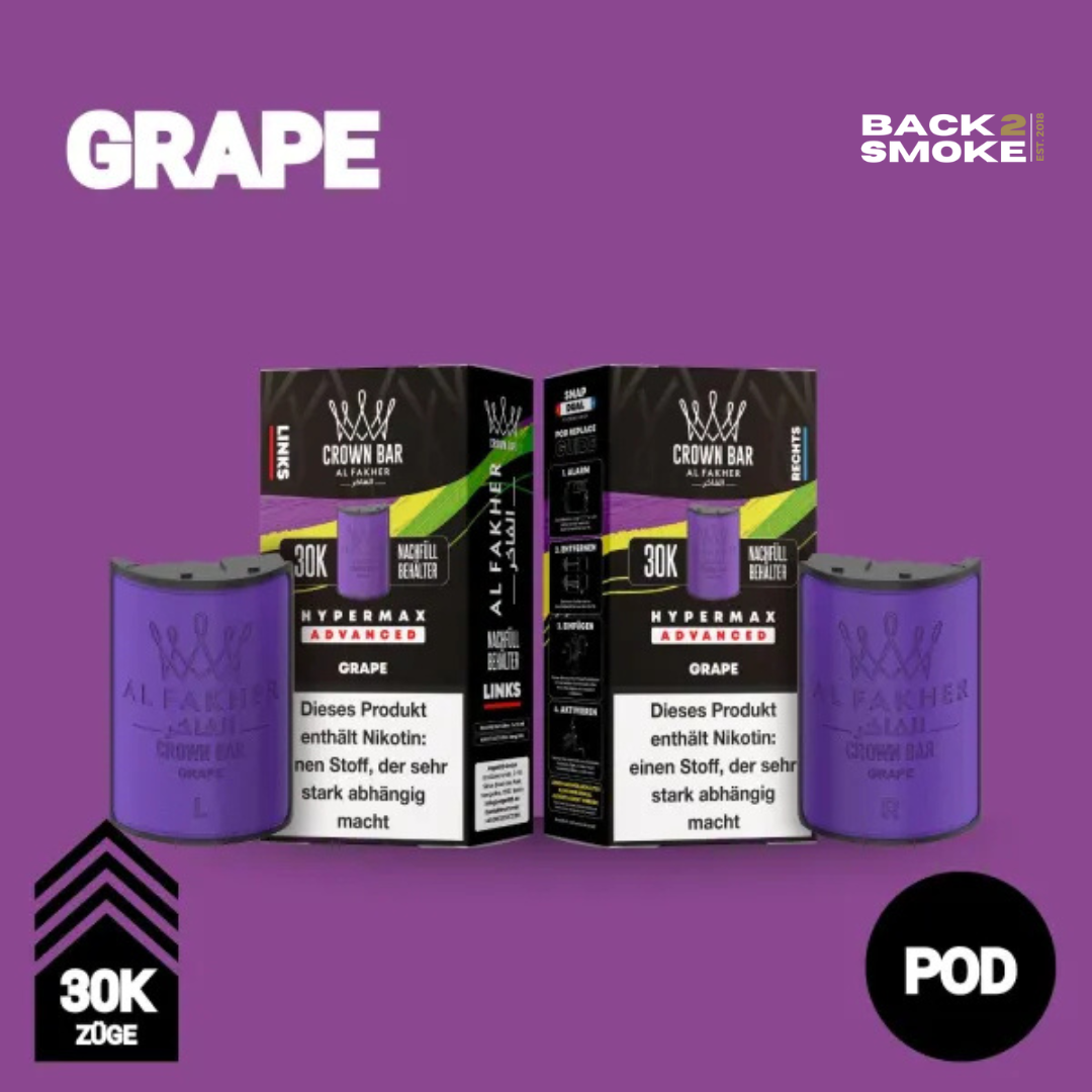 Al Fakher Hypermax 30.000 Züge Pod - Grape
