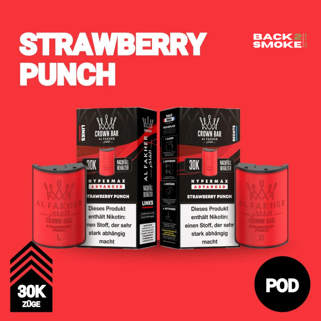 Al Fakher Hypermax 30.000 Züge Pod - Strawberry Punch