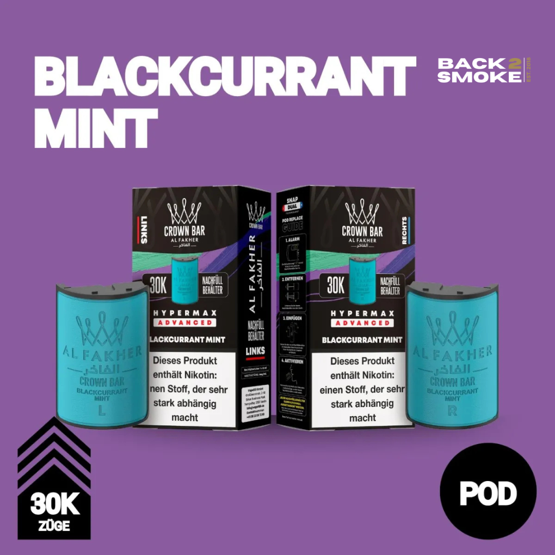 Al Fakher Hypermax 30.000 Züge Pod - Blackcurrant Mint