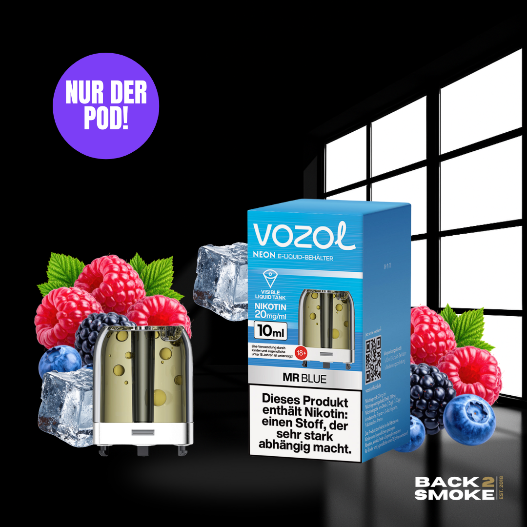 Vozol Neon Plug Max Pod + Verdampfer 18.000 Züge - Mr. Blue