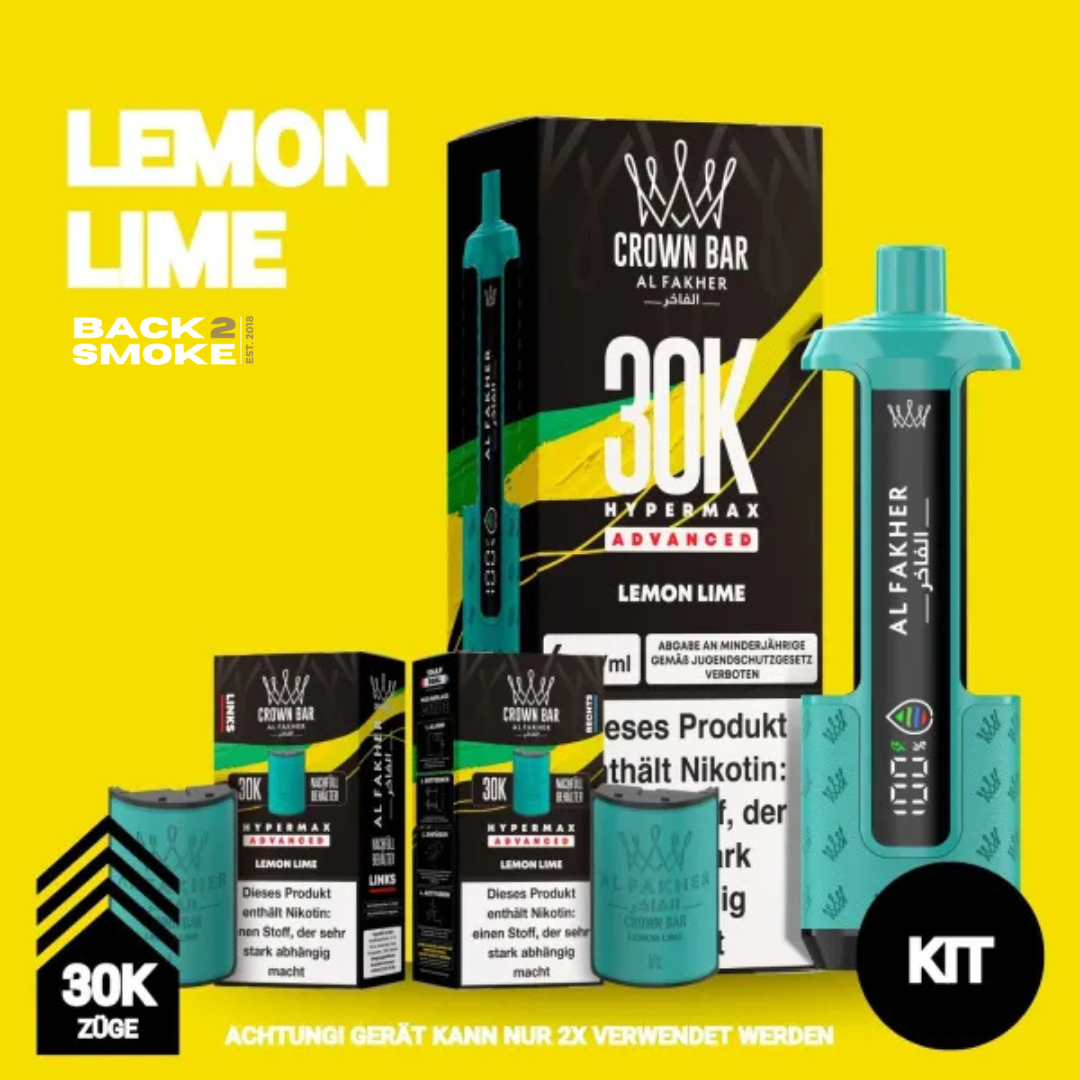 Al Fakher Hypermax 30.000 Züge - Lemon Lime