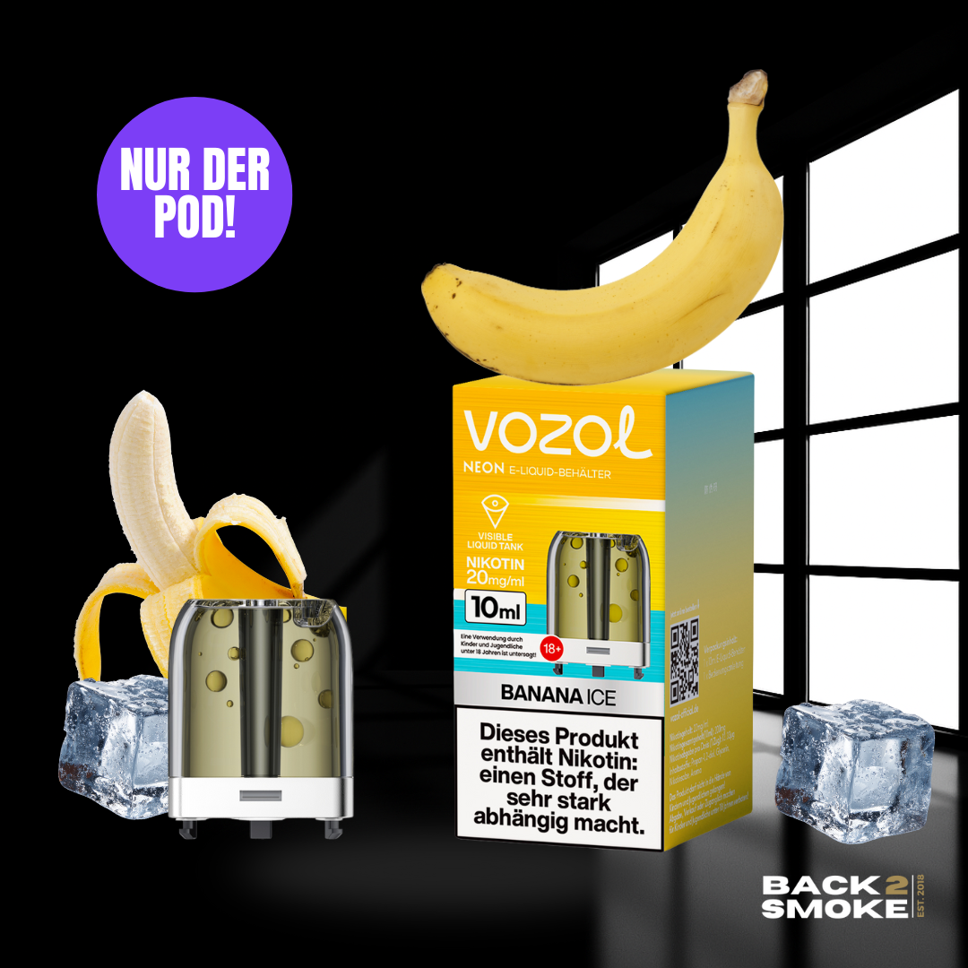 Vozol Neon Plug Max Pod + Verdampfer 18.000 Züge - Banana Ice