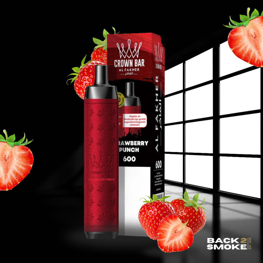 Al Fakher Crown Bar 20mg - 600 Züge - Strawberry Punch