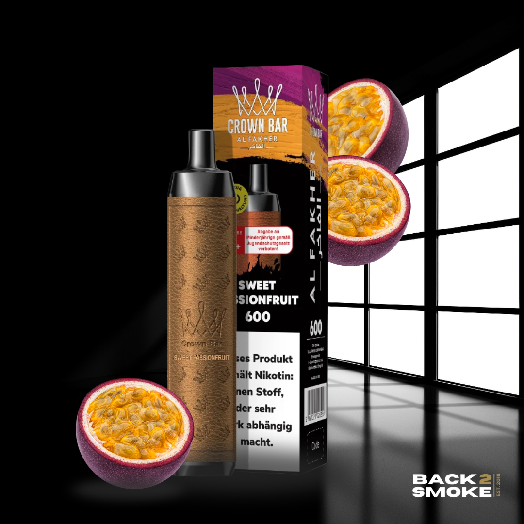 Al Fakher Crown Bar 20mg - 600 Züge - Sweet Passionfruit