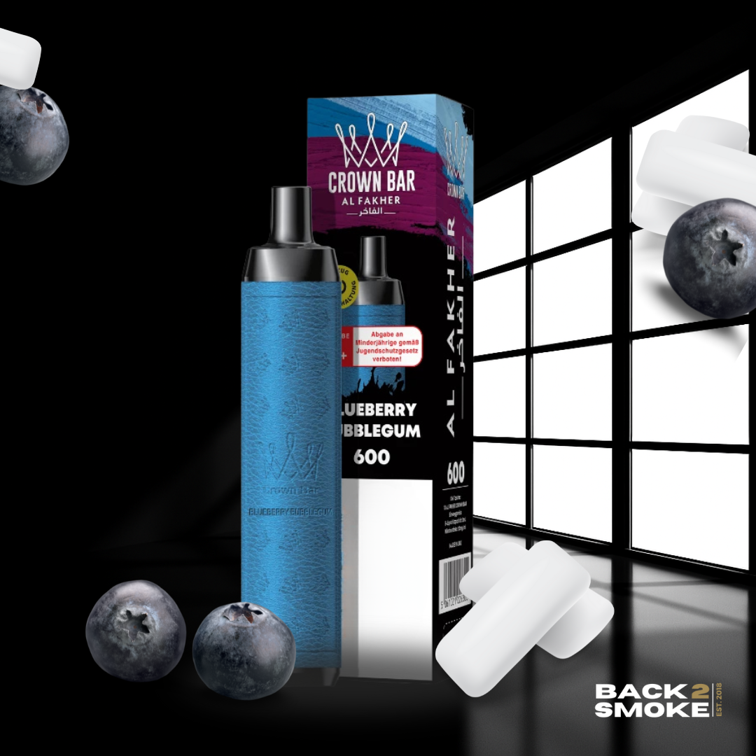 Al Fakher Crown Bar 20mg - 600 Züge - Blueberry Bubblegum