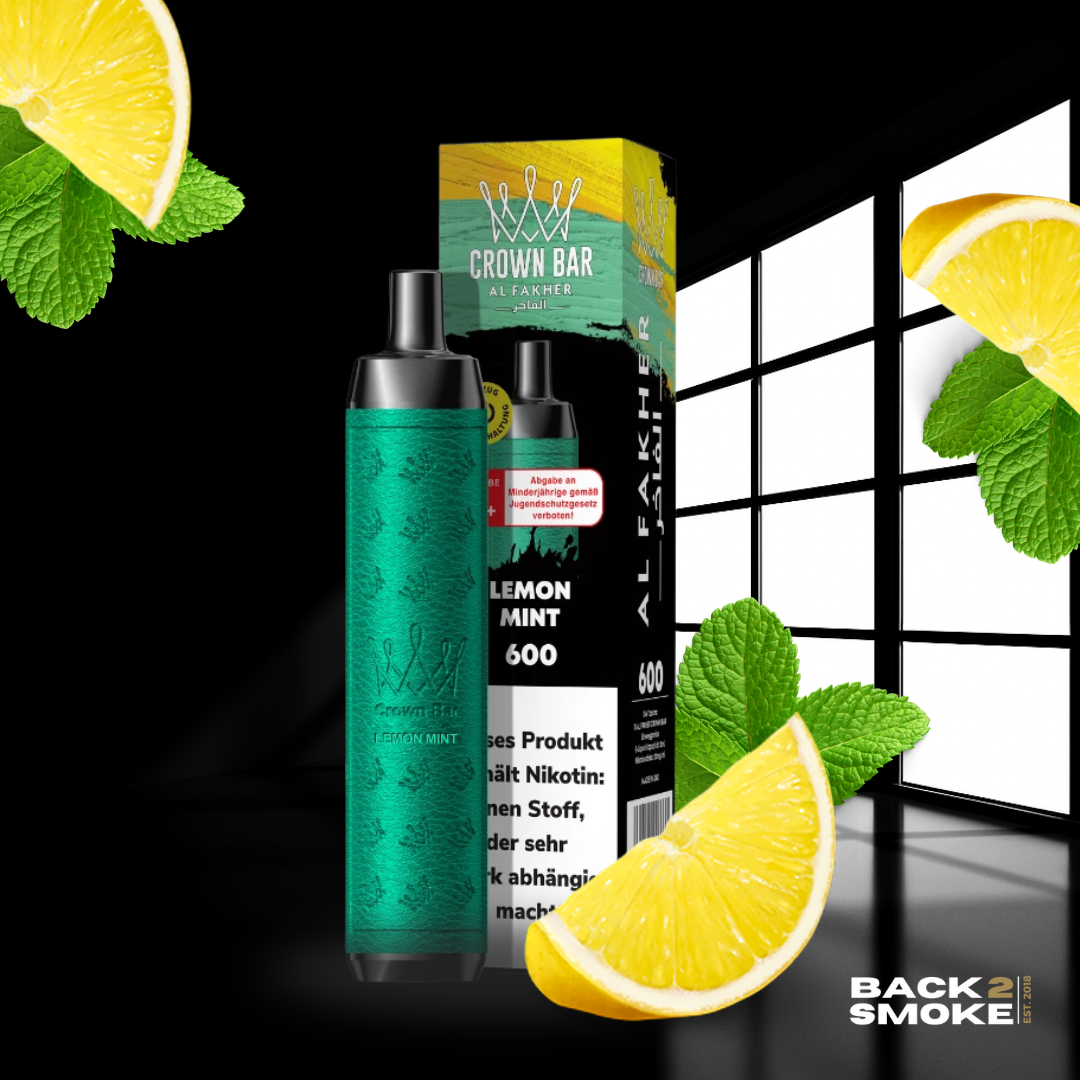 Al Fakher Crown Bar 20mg - 600 Züge - Lemon Mint