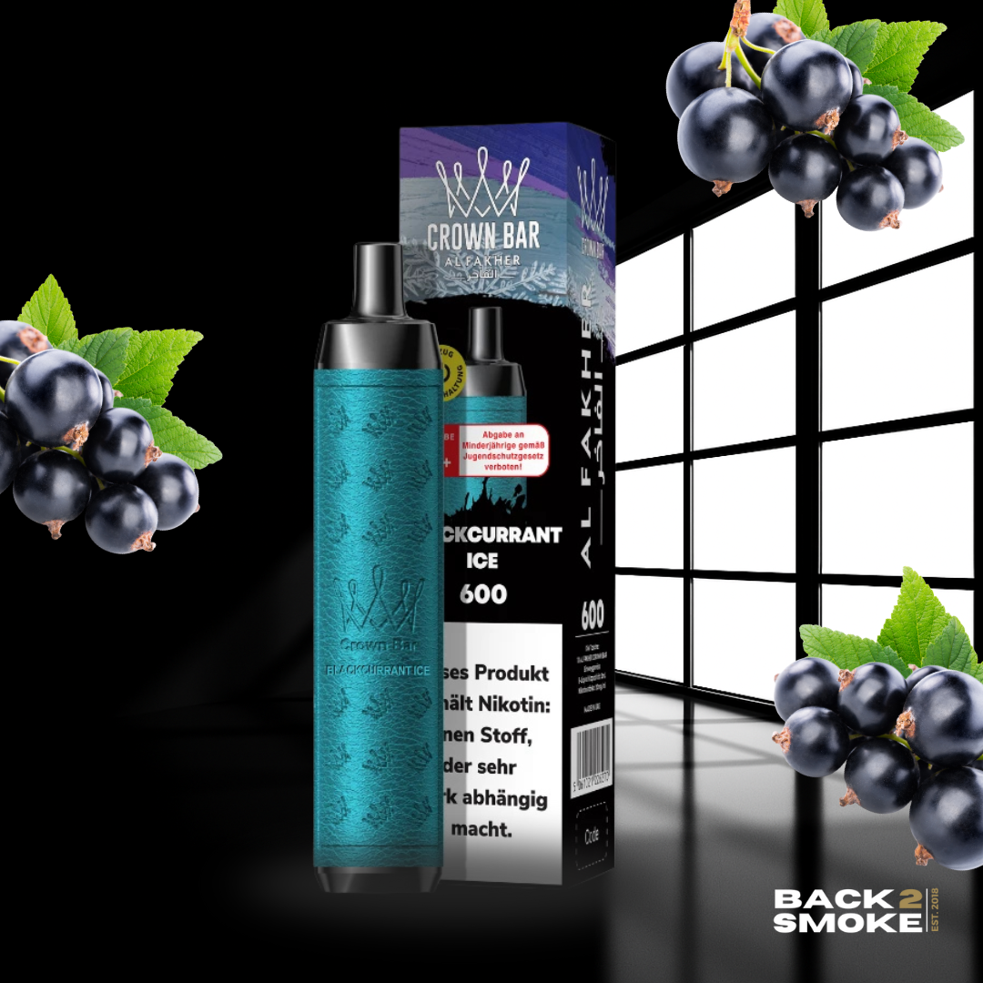 Al Fakher Crown Bar 20mg - 600 Züge - Blackcurrant Ice