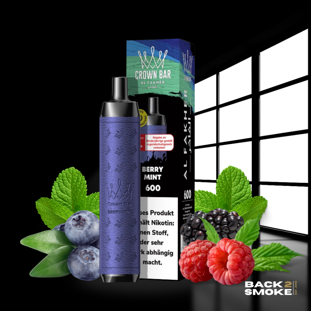 Al Fakher Crown Bar 20mg - 600 Züge - Berry Mint