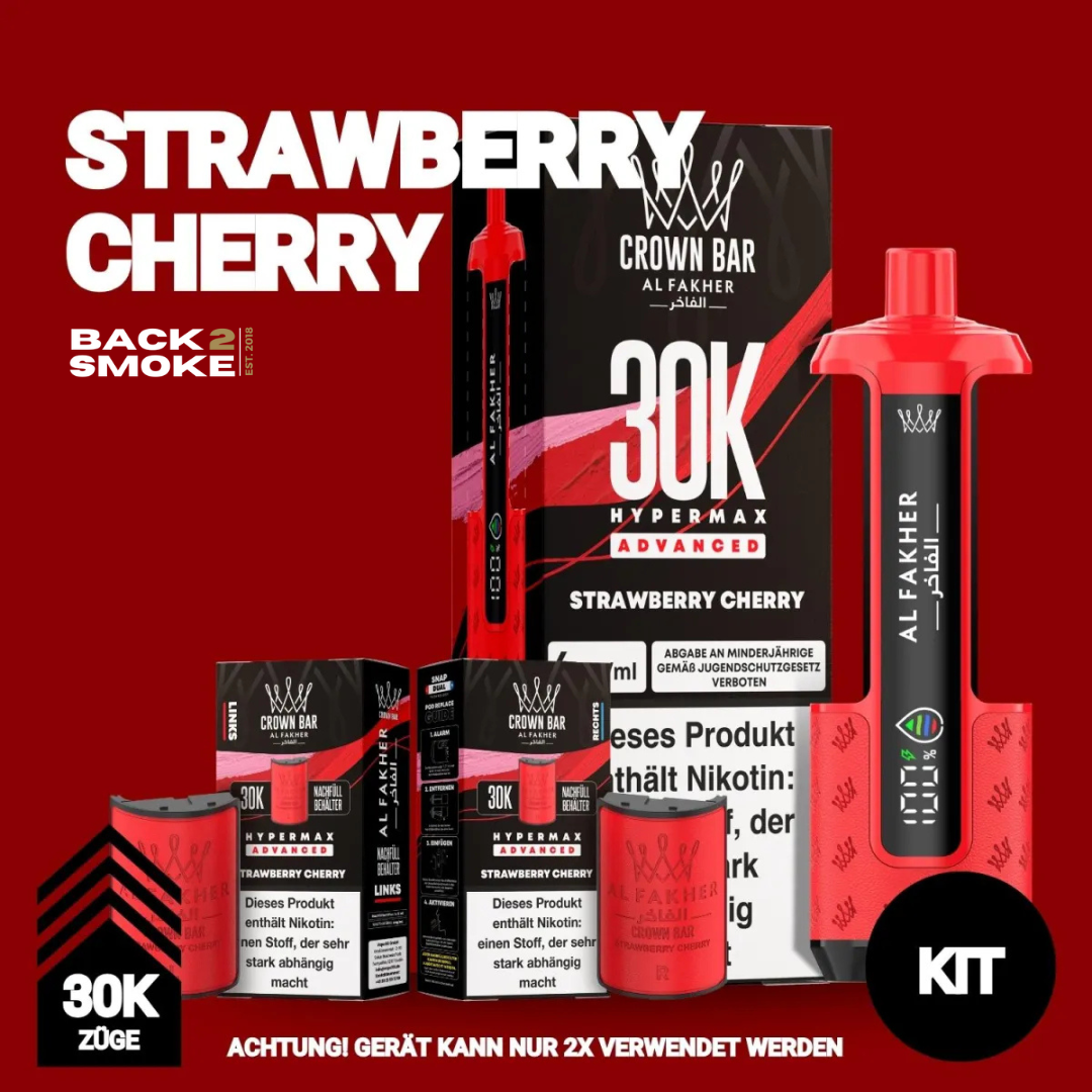 Al Fakher Hypermax 30.000 Züge - Strawberry Cherry
