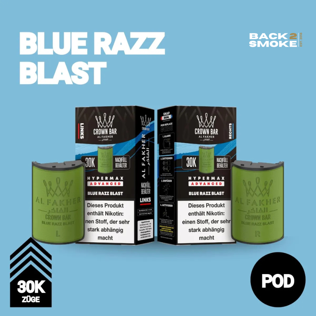 Al Fakher Hypermax 30.000 Züge Pod - Blue Razz Blast
