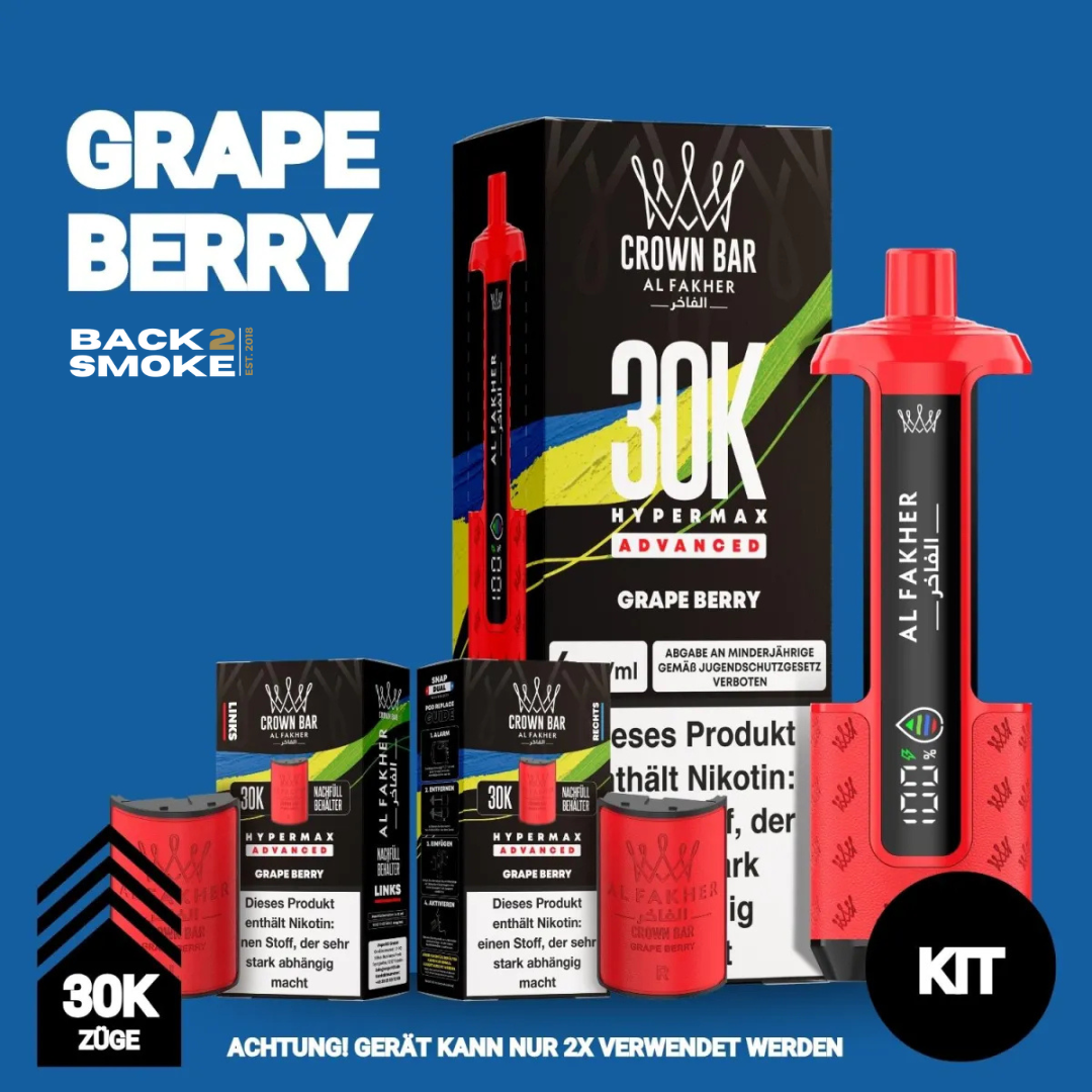 Al Fakher Hypermax 30.000 Züge - Grape Berry