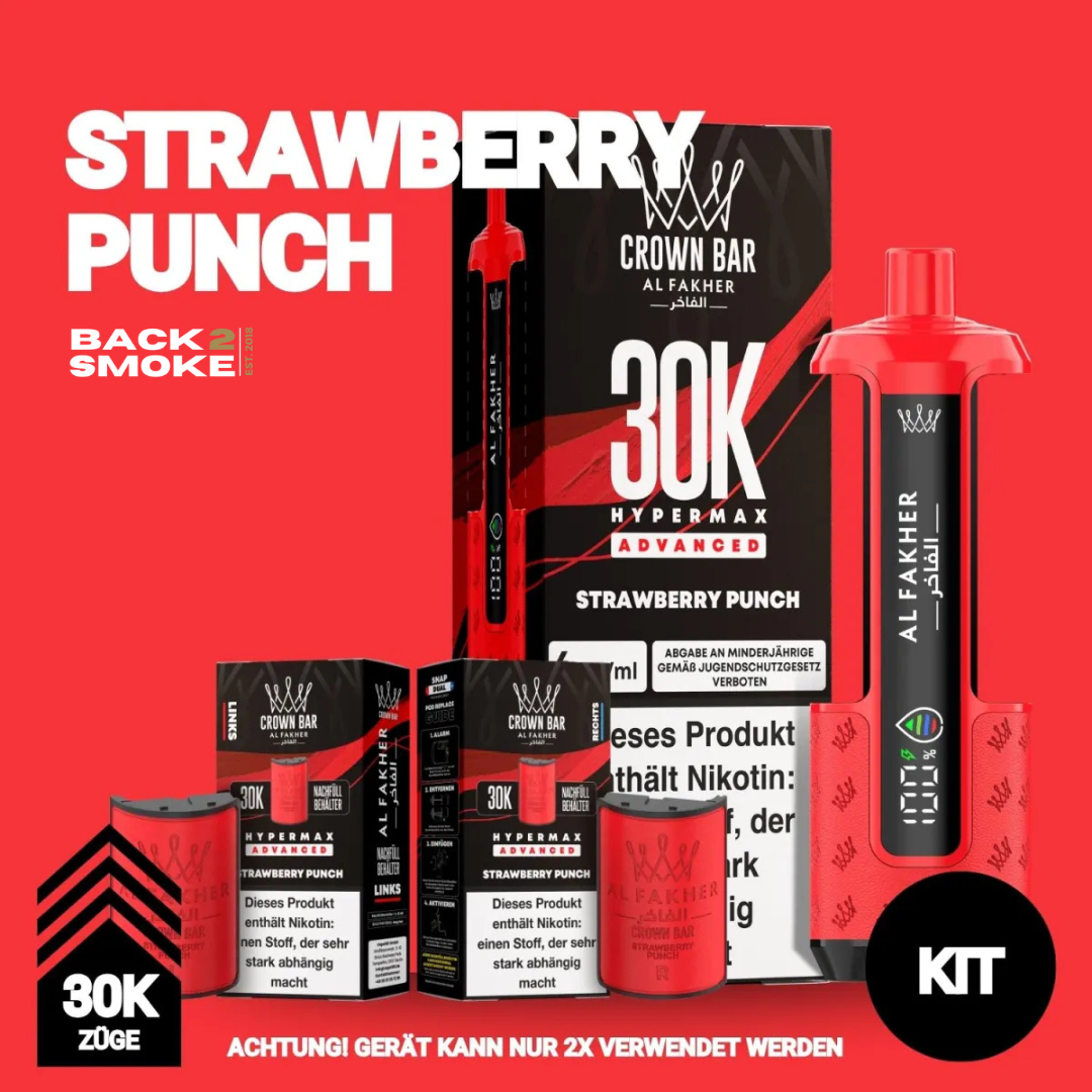 Al Fakher Hypermax 30.000 Züge - Strawberry Punch