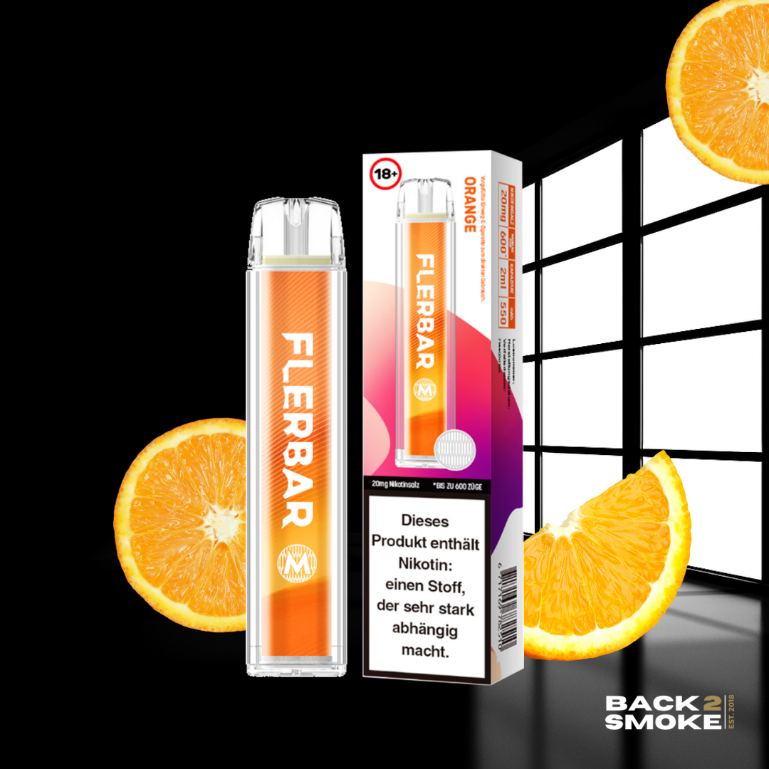 Flerbar Vape 20mg - 600 Züge - Orange