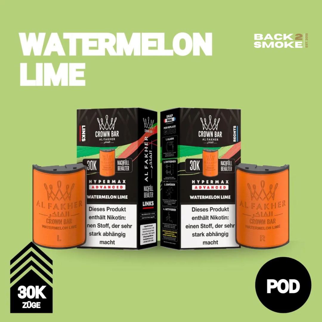 Al Fakher Hypermax 30.000 Züge Pod - Watermelon Lime