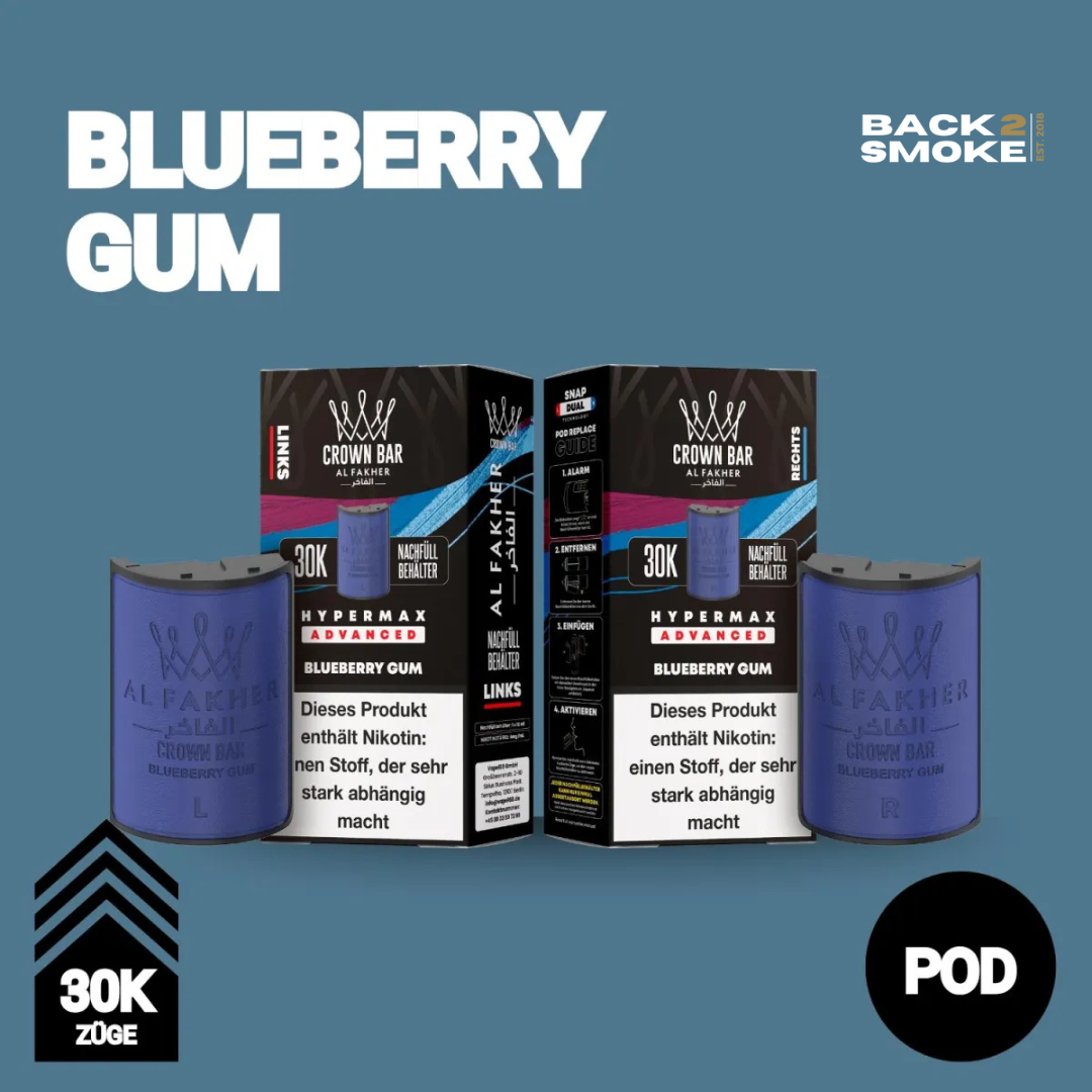 Al Fakher Hypermax 30.000 Züge Pod - Blueberry Gum