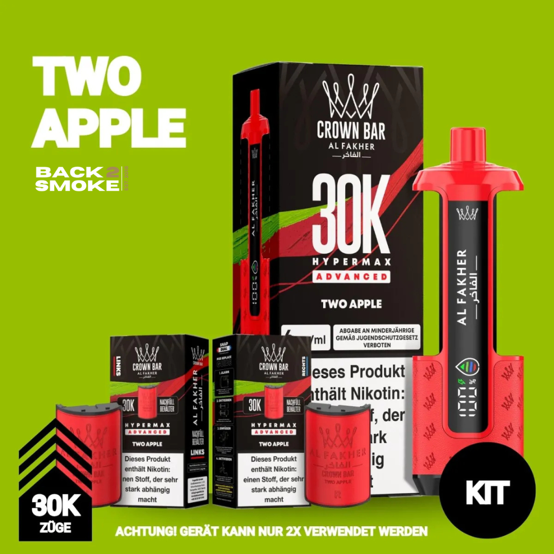 Al Fakher Hypermax 30.000 Züge - Doppelapfel