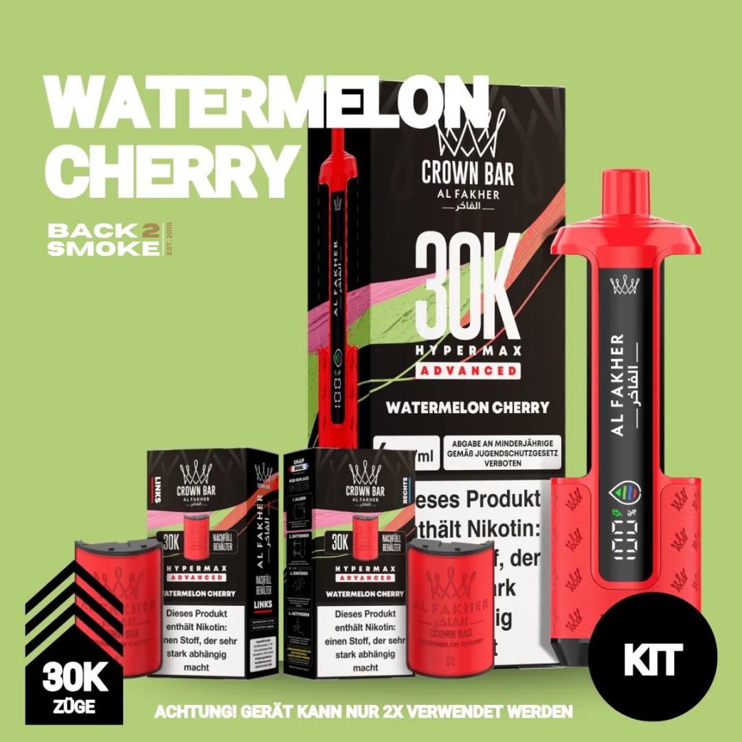 Al Fakher Hypermax 30.000 Züge - Watermelon Cherry