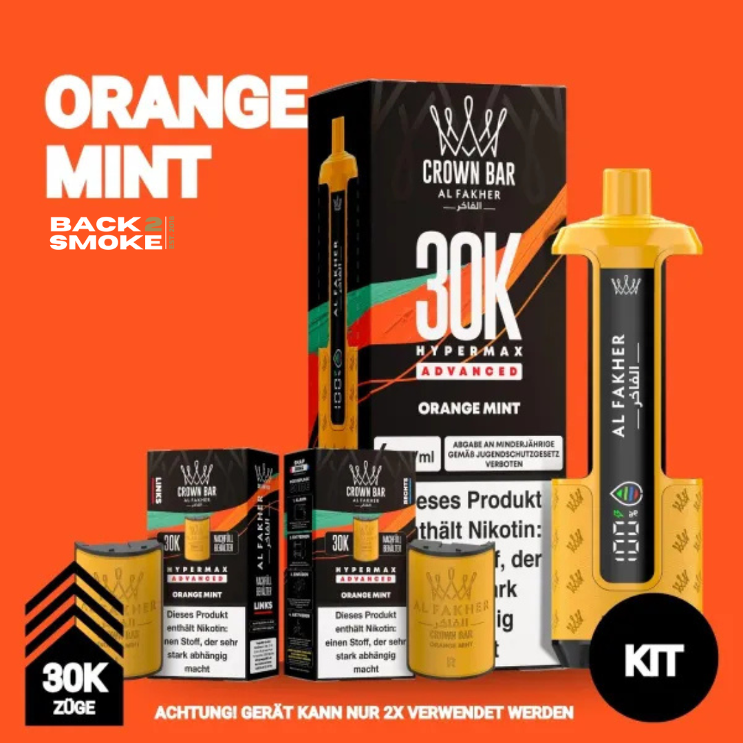 Al Fakher Hypermax 30.000 Züge - Orange Minze
