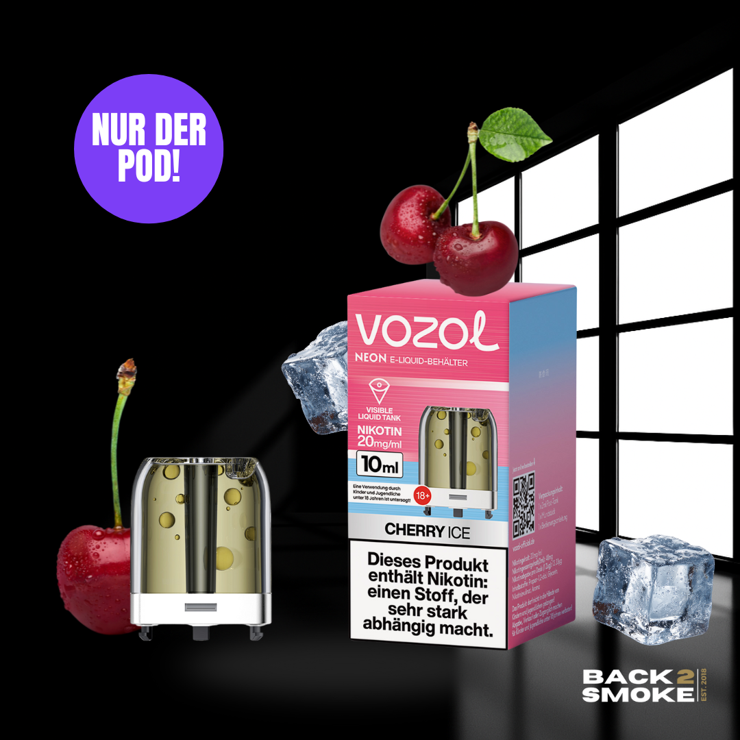 Vozol Neon Plug Max Pod + Verdampfer 18.000 Züge - Cherry Ice